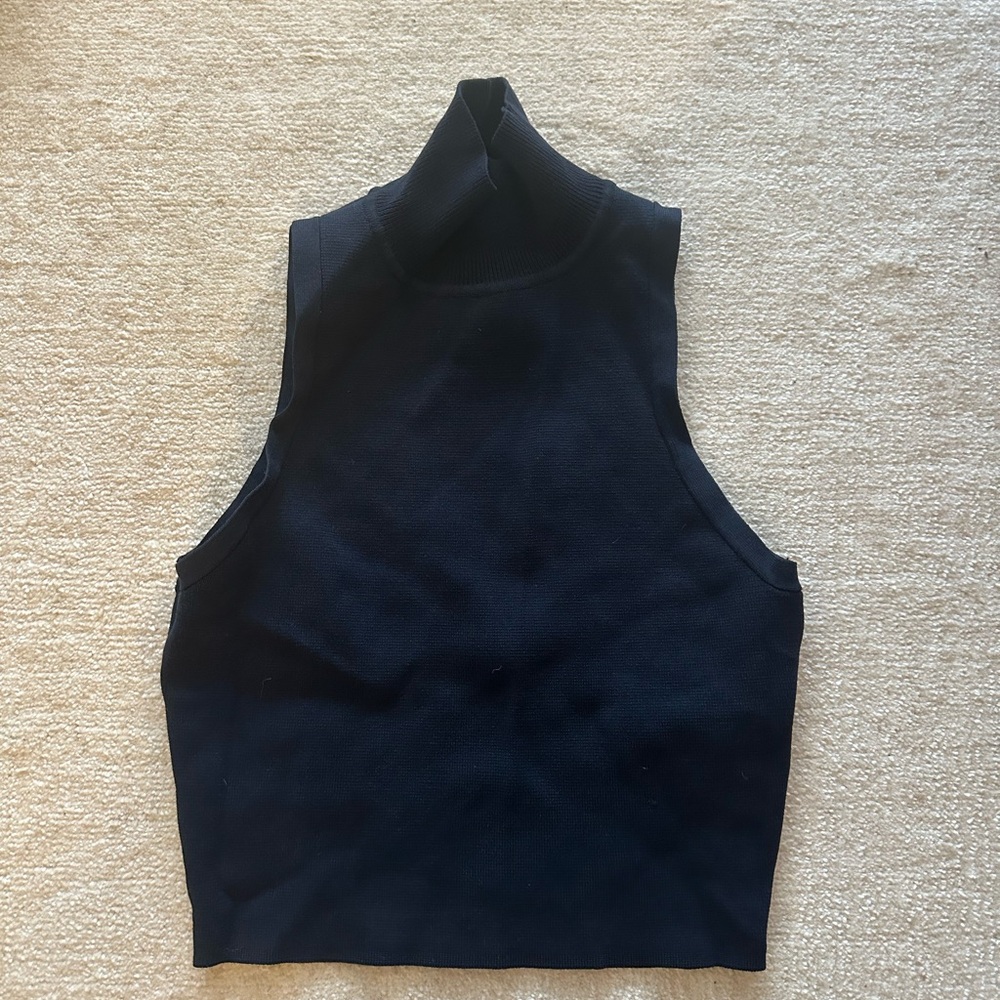 Zara Navy High Neck Tank Top